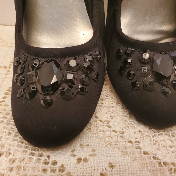 ANNE KLEIN RELAXED WEDGE FOLDABLE FLATS BLACK - Picture 5 of 9